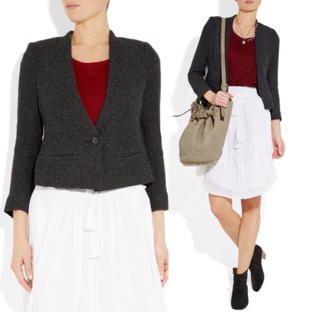 ISABEL MARANT Ito Woven Tweed Cotton Linen Jacket